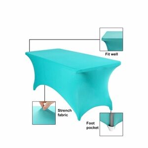 Table Covers for 6 Foot Tables, Turquoise